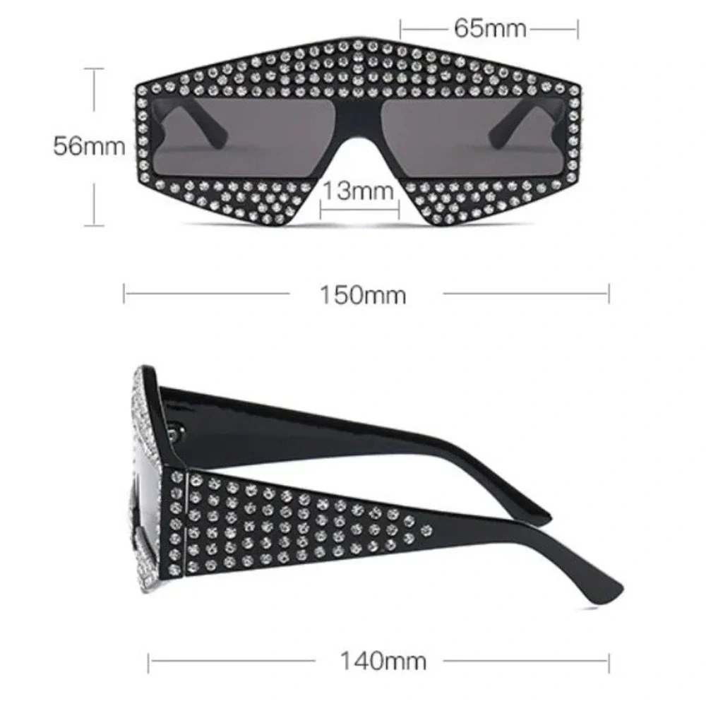 Sparkling Rhinestone Sunglasses Women Glam Party‎ Festival Shades Gafas Eyewear